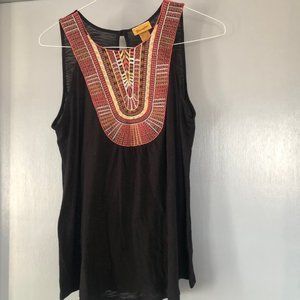 Vintage vtg Wrangler tank top XXL western southwestern Aztec embroidery rodeo
